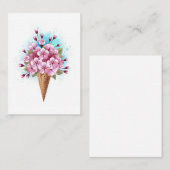 Roze Sakura Ice Cream Waffle Cone Plaatskaartje (Voorkant / Achterkant)