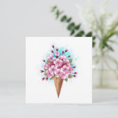 Roze Sakura Ice Cream Waffle Cone Programmakaart (Staand voorkant)