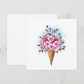 Roze Sakura Ice Cream Waffle Cone Programmakaart (Voorkant / Achterkant)