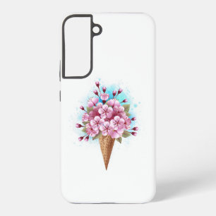 Roze Sakura Ice Cream Waffle Cone Samsung Galaxy Hoesje
