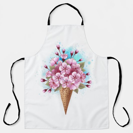 Roze Sakura Ice Cream Waffle Cone Schort (Voorkant)