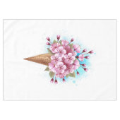 Roze Sakura Ice Cream Waffle Cone Tafelkleed (Voorkant (Horizontaal))