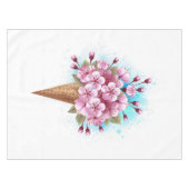 Roze Sakura Ice Cream Waffle Cone Tafelkleed (Voorkant (Horizontaal))