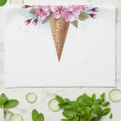 Roze Sakura Ice Cream Waffle Cone Theedoek (Gevouwen)