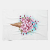 Roze Sakura Ice Cream Waffle Cone Theedoek (Horizontaal)