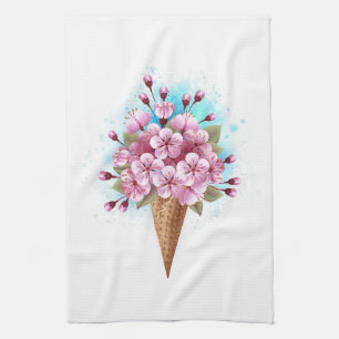 Roze Sakura Ice Cream Waffle Cone Theedoek