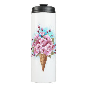 Roze Sakura Ice Cream Waffle Cone Thermosbeker