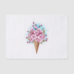 Roze Sakura Ice Cream Waffle Cone Tissuepapier