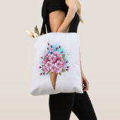 Roze Sakura Ice Cream Waffle Cone Tote Bag (Dichtbij)