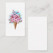 Roze Sakura Ice Cream Waffle Cone Visitekaartje (Voorkant / Achterkant)