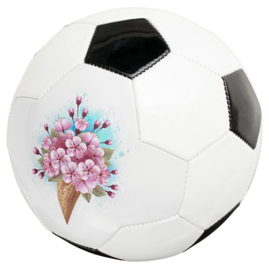 Roze Sakura Ice Cream Waffle Cone Voetbal (Drie kwart)