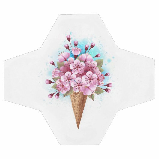 Roze Sakura Ice Cream Waffle Cone Voetbal