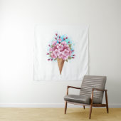 Roze Sakura Ice Cream Waffle Cone Wandkleed (In situ)
