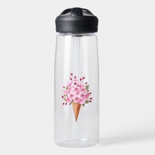 Roze Sakura Ice Cream Waffle Cone Waterfles (Voorkant)
