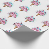 Roze Sakura Ijs Wafel Kegel Cadeaupapier (Hoek)