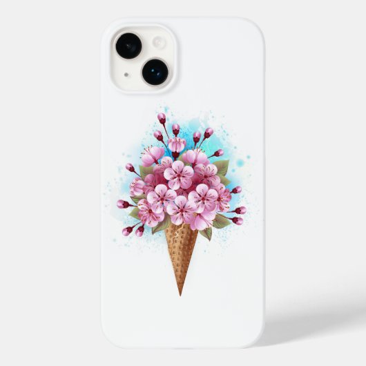 Roze Sakura Ijs Wafel Kegel Case-Mate iPhone Case (Achterkant)
