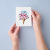 Roze Sakura Ijs Wafel Kegel Flyer (Hand)