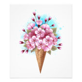 Roze Sakura Ijs Wafel Kegel Foto Afdruk (Voorkant)