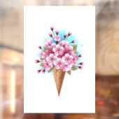 Roze Sakura Ijs Wafel Kegel Raamsticker (Vel 2)