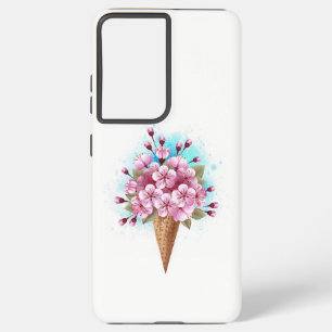 Roze Sakura Ijs Wafel Kegel Samsung Galaxy Hoesje