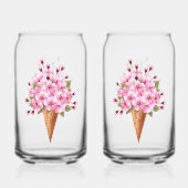 Roze Sakura Ijs Wafelhoorn Blikvorm Glas (Achterkant)