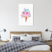 Roze Sakura Ijs Wafelhoorn Canvas Afdruk (Insitu (Slaapkamer))