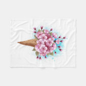 Roze Sakura Ijs Wafelhoorn Fleece Deken (Voorkant (Horizontaal))