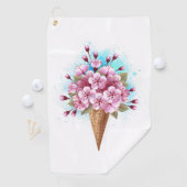 Roze Sakura Ijs Wafelhoorn Golfhanddoek (Insitu)