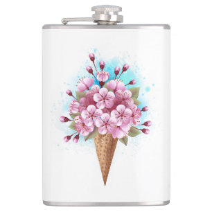 Roze Sakura Ijs Wafelhoorn Heupfles