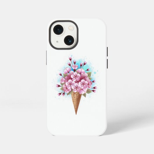 Roze Sakura Ijs Wafelhoorn iPhone Hoesje (Achterkant)