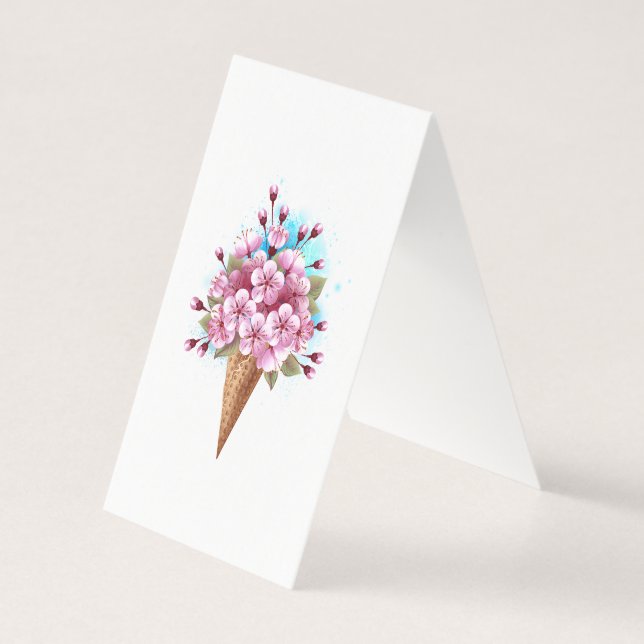 Roze Sakura Ijs Wafelhoorn Kaart (Achterkant)