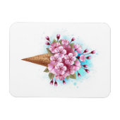 Roze Sakura Ijs Wafelhoorn Magneet (Horizontaal)
