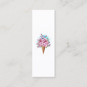 Roze Sakura Ijs Wafelhoorn Mini Visitekaartje