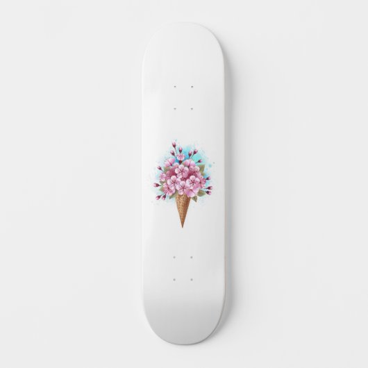 Roze Sakura Ijs Wafelhoorn Persoonlijk Skateboard (Voorkant)