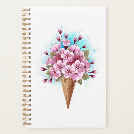 Roze Sakura Ijs Wafelhoorn Planner (Voorkant)
