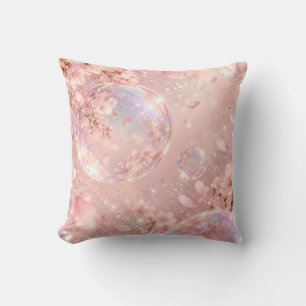 Roze Sakura Iridiserende Bubbel Droom Kussen
