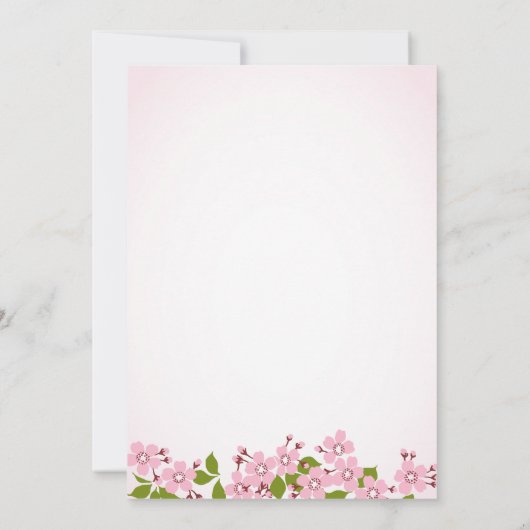 Roze Sakura Japanse Cherry Blossom Save The Date (Achterkant)