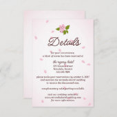 Roze Sakura Japanse Cherry Blossom Weddenschap Informatiekaartje (Voorkant / Achterkant)