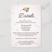 Roze Sakura Japanse Cherry Blossom Weddenschap Informatiekaartje (Voorkant)