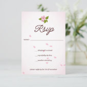 Roze Sakura Japanse Cherry Blossom Weddenschap RSVP Kaartje (Staand voorkant)