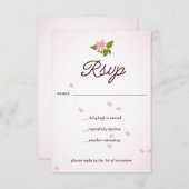 Roze Sakura Japanse Cherry Blossom Weddenschap RSVP Kaartje (Voorkant / Achterkant)