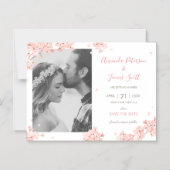 Roze Sakura Japanse Kersenbloesems Save The Date Magnetische Uitnodiging (Voorkant)