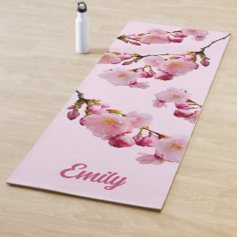 Roze Sakura Kersenbloesem Takken Foto en Naam Yogamat