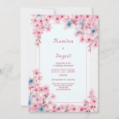 Roze Sakura Maagdenpalm Blauw Romantisch Lijstje T Kaart (Voorkant)