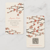 Roze Sakura Oosterse Zen Chinese Kersenbloesems Visitekaartje (Voorkant / Achterkant)