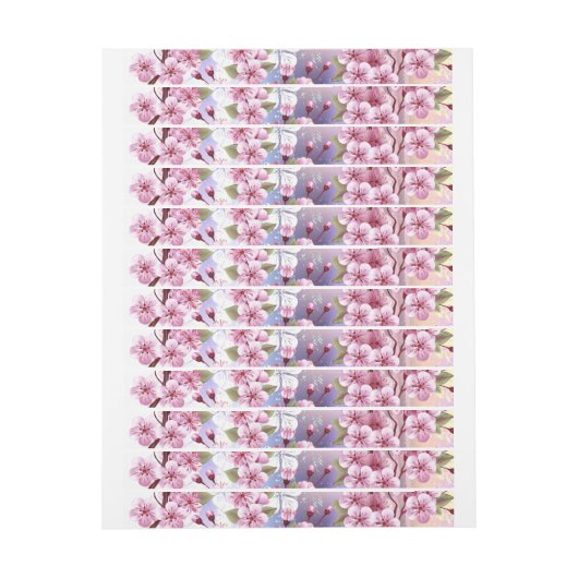 Roze Sakura op geschilderde achtergrond (Vel)