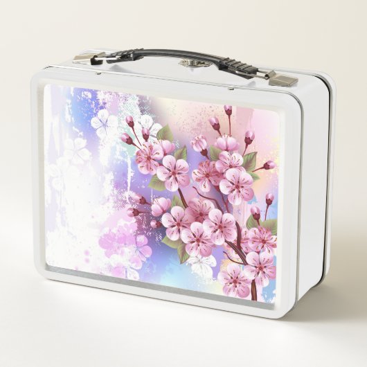 Roze Sakura op geschilderde achtergrond (Achterkant)