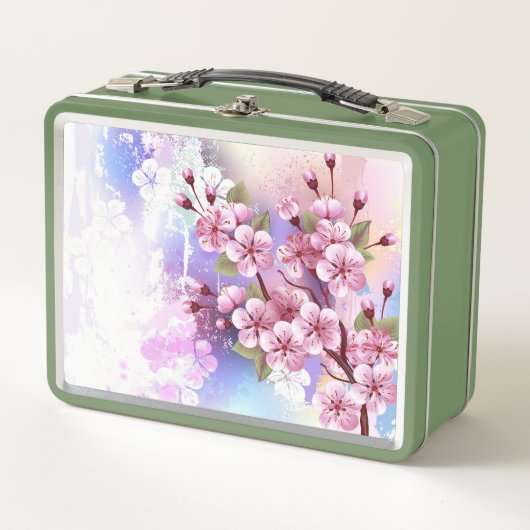 Roze Sakura op geschilderde achtergrond (Voorkant)