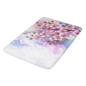 Roze Sakura op geschilderde achtergrond Badmat (Gekanteld)