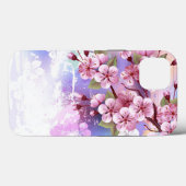 Roze Sakura op geschilderde achtergrond Case-Mate iPhone Case (Achterkant (horizontaal))